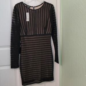 Bebe Dress Black Long Sleeve Lace NWT medium